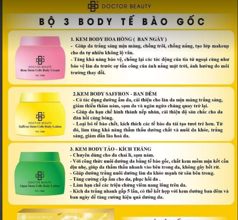 [HCM]Kem body tế bào gốc[COMBO 3 HŨ] Body tế bào gốcKem dưỡng toàn thânKem kích trắng body sau 7 ngàydưỡng da trắng hồng mịn màng