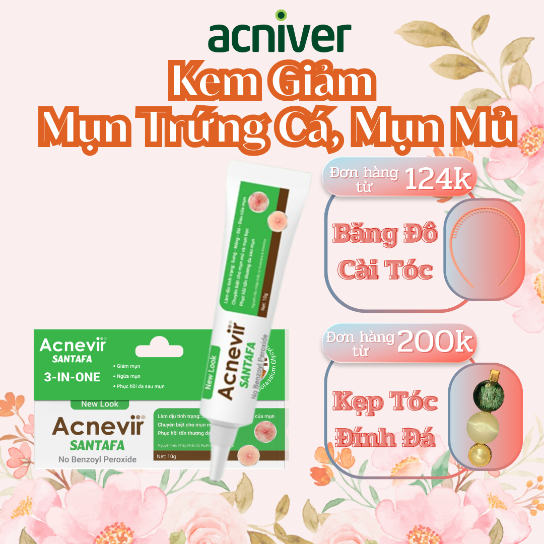 Kem giảm mụn bọc, mụn mủ, mụn trứng cá acnevir santafa - tuýp 10gr