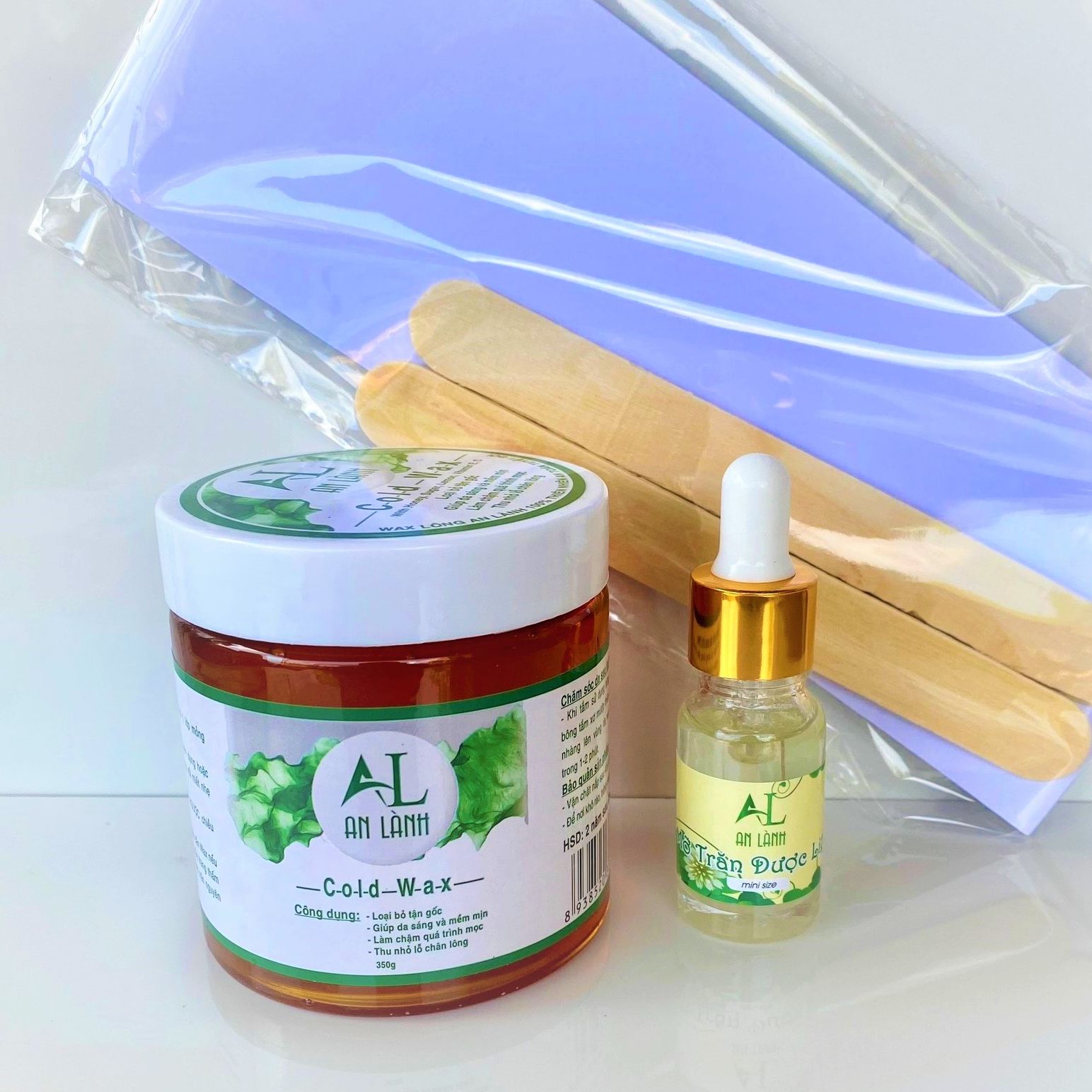 Combo wax lông an lành và mỡ trăn an lành 10ml .