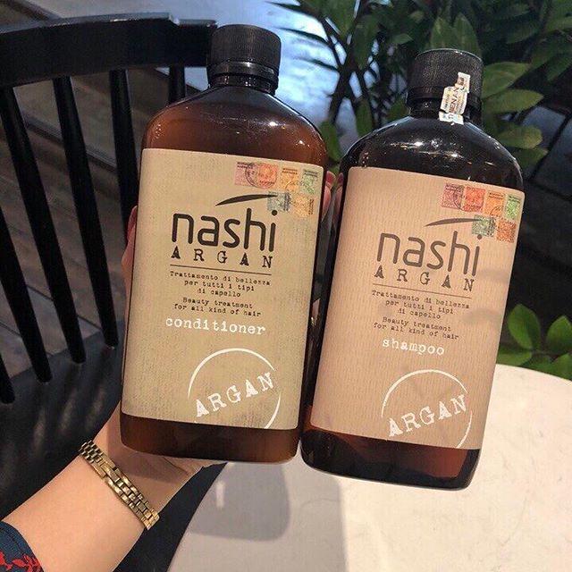 Cặp dầu gội, dầu xả Nashi Argan Classic 200ml phục hồi tóc hư tổn hiệu quả
