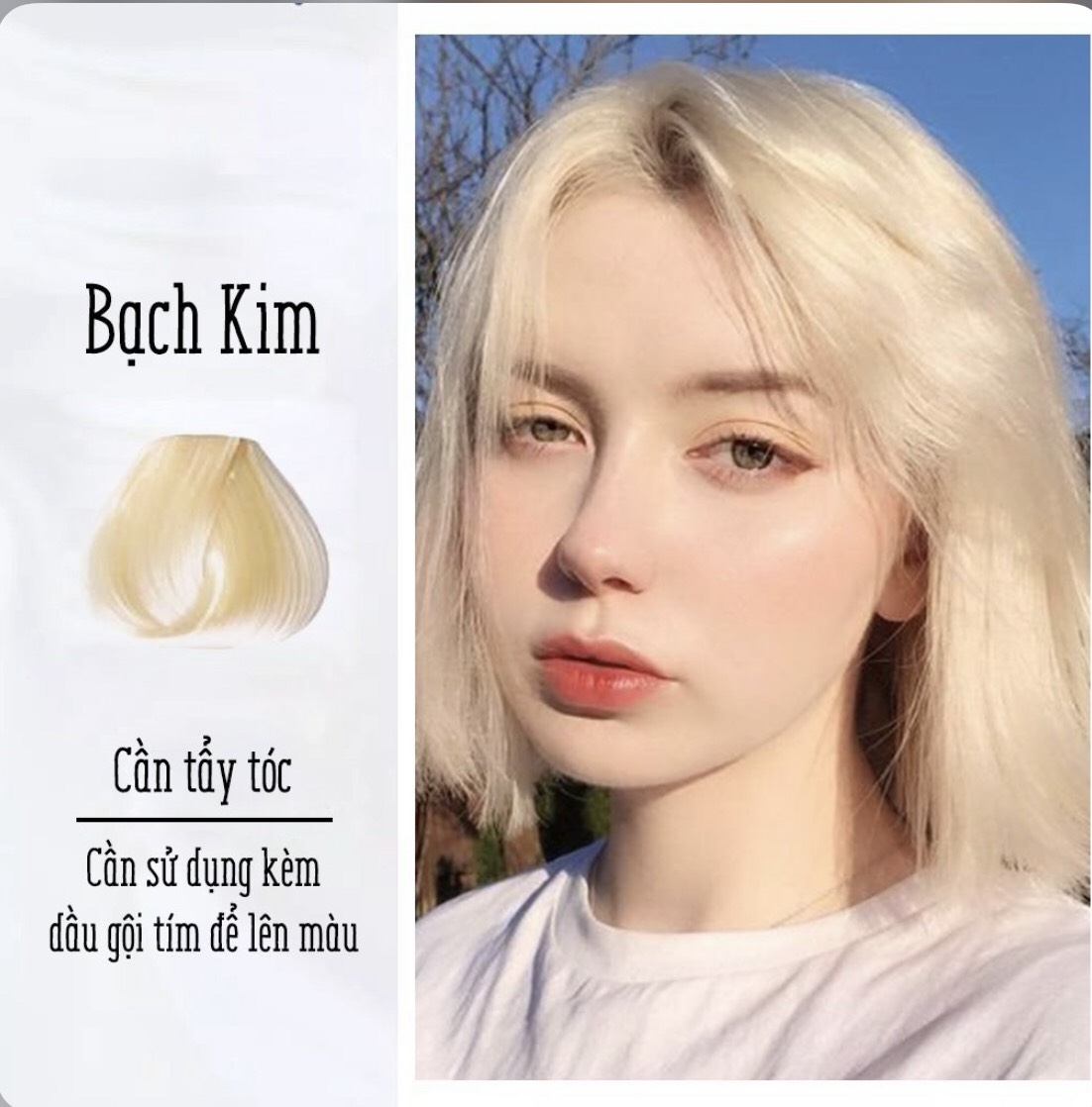 COMBO thuôcc nhuộm tóc bạch kim tặng oxi trợ nhuộm kèm găng tay