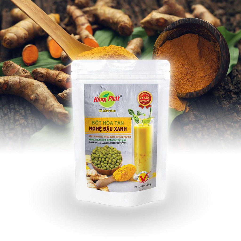 Bột hòa tan nghệ đậu xanh - trà hùng phát