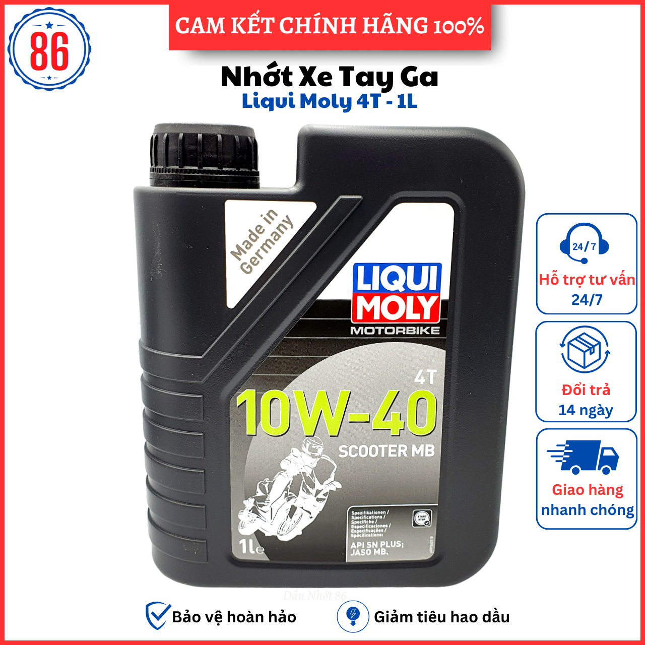 Nhớt tổng hợp cho xe tay ga Liqui Moly Scooter MB 1L - Sản Xuất tại Đức