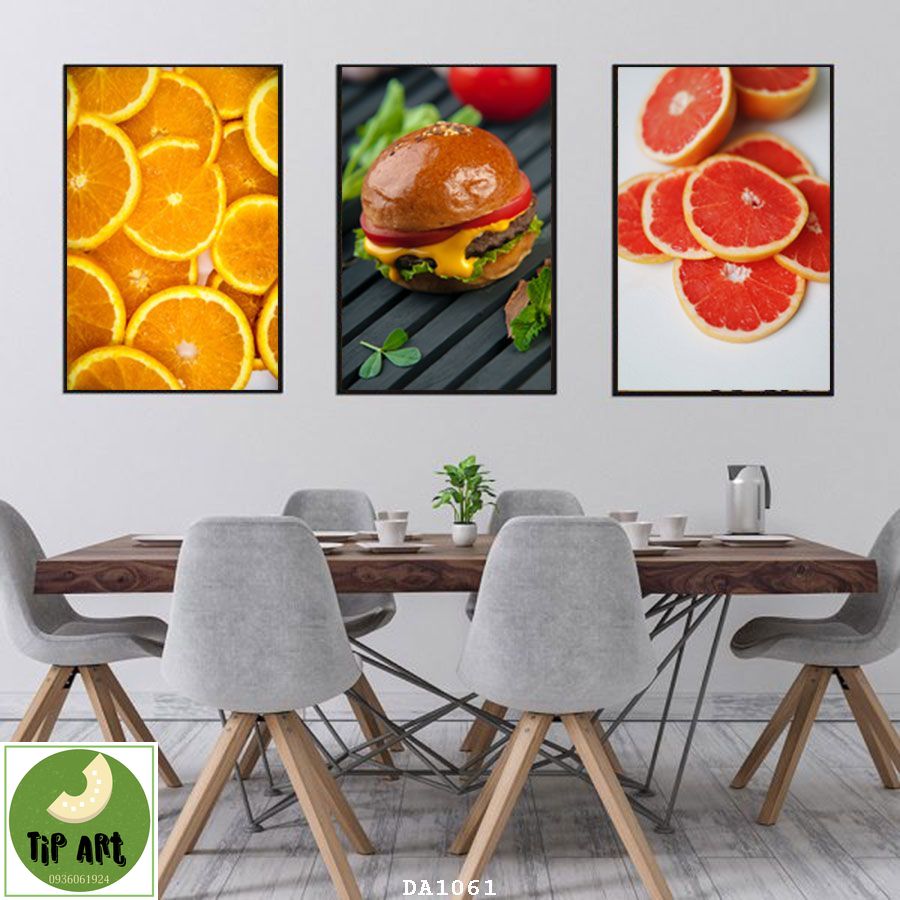 Tranh treo phòng ăn, tranh canvas treo tường giảm giá kịch sàn, tranh có khung treo tặng kèm đinh treo tường