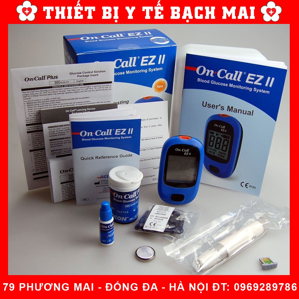 Máy Đo Tiểu Đường On Call EZ ll [Thương Hiệu Số 1] + TẶNG 25 QUE THỬ - HỘP 25 QUE