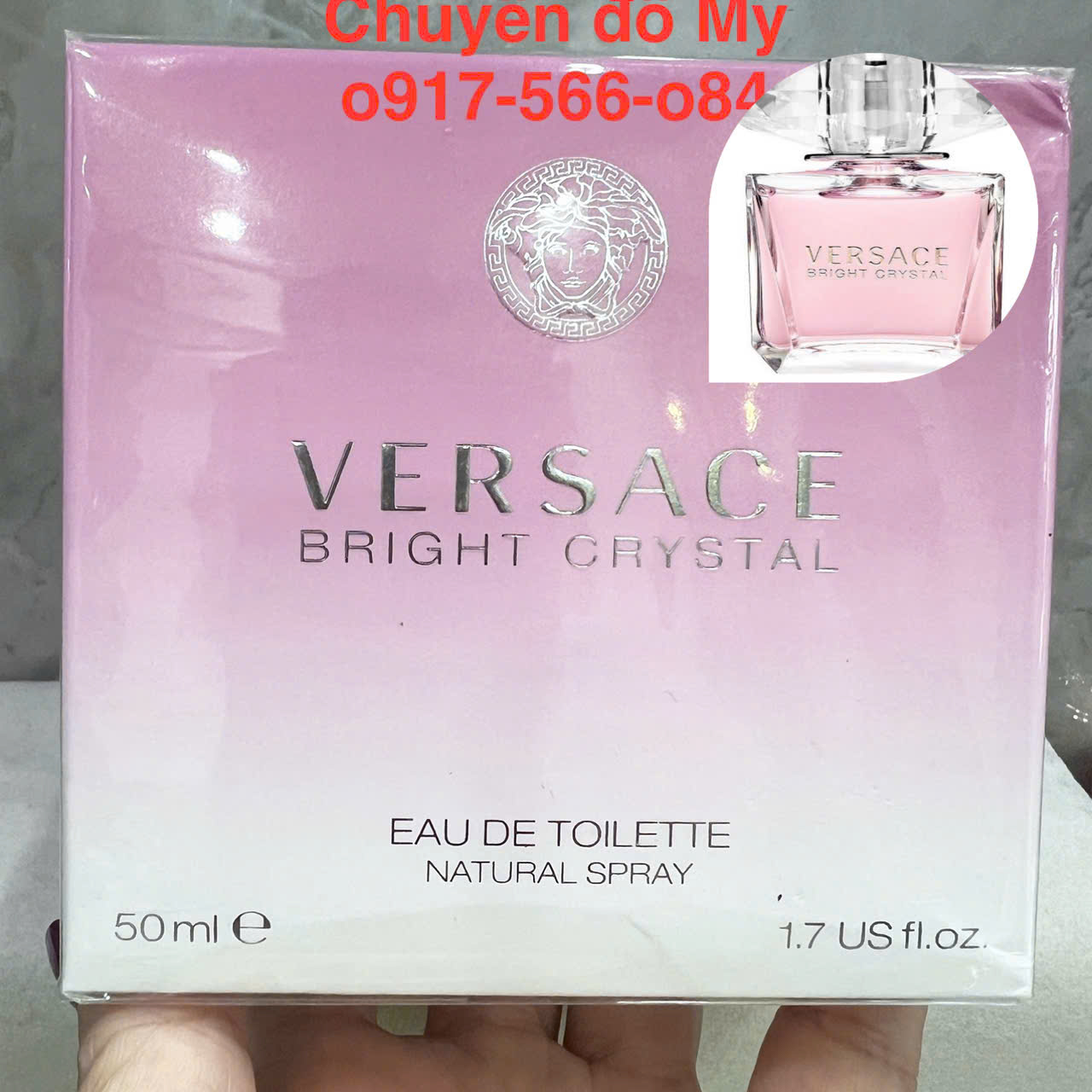 Nước Hoa nữ Versace Bright Crystal Eau de Toilette 50ml của Mỹ