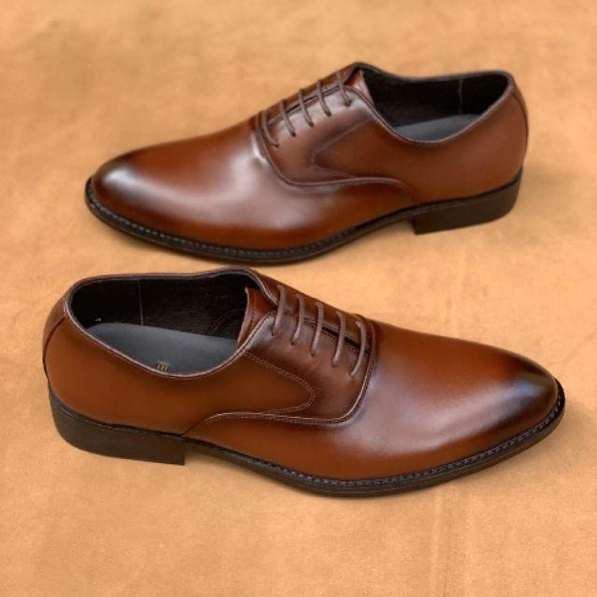Giày Tây Nam Công Sở Cao Cấp Chất Da Bò Thật Màu Nâu Đẳng Cấp Sang Trọng - GBD16