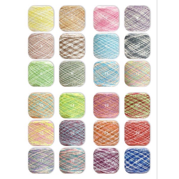Sợi ctvn loang, sợi cotton việt nam, sợi loang -25 màu