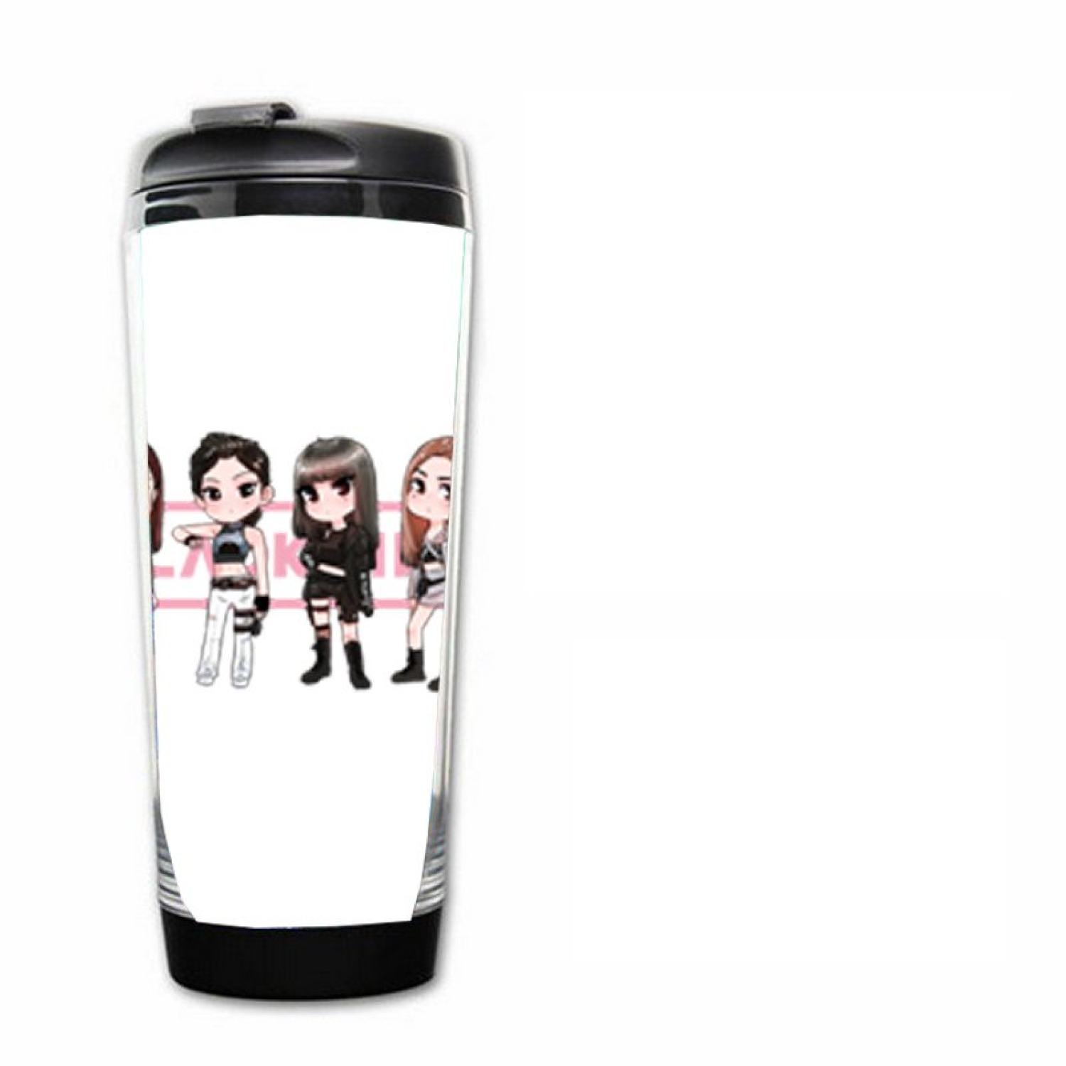 Bình nhựa đựng nước in hình black/pink kill this love idol kpop tiện lợi xinh xắn