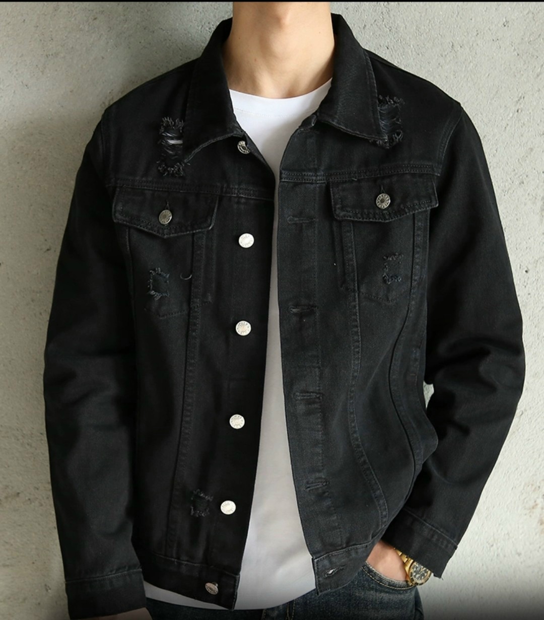 [HCM]Áo khoác jean nam Hàn Quốc - áo khoác jeans xanh nhạt tinh tế wash túi nhẹ form rộng size M-L-XL Mua Ngay