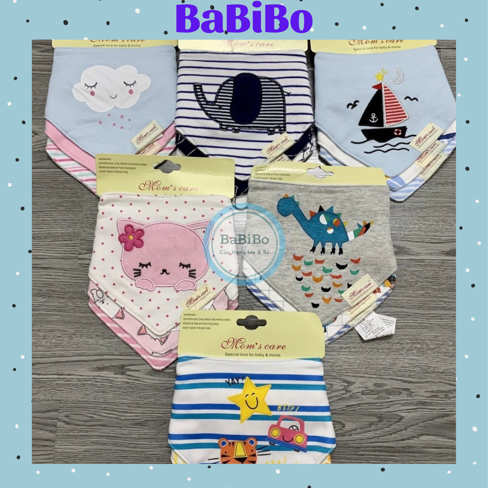 Yếm tam giác MomCare Set 3 cái - Babibo