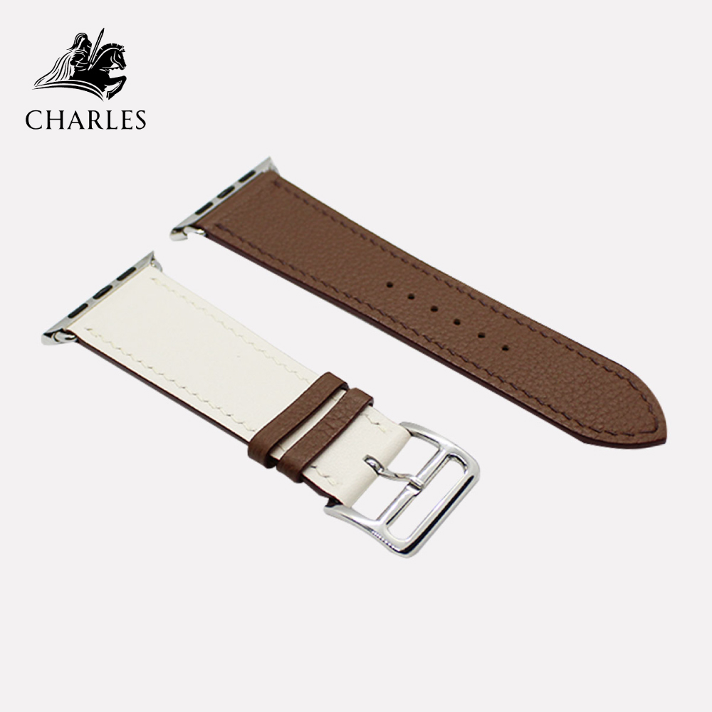 Dây da Charles da Nappa Chocolate Kem cho đồng hồ Apple Watch Series 1/2/3/4/5/6