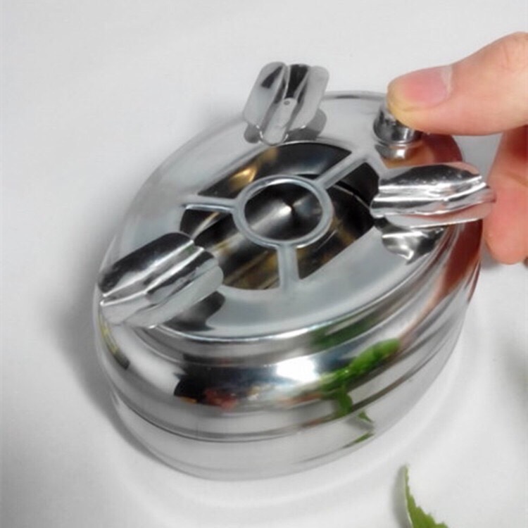 Gạt tàn thuốc nút bấm inox loại lớn cao cấp