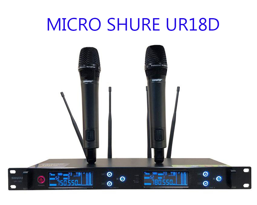 Micro karaoke không dây shure ur18d mẫu micro shure không dây mới nhât thị trường có khả năng thu phát song xa rộng với tín hiệu chuẩn nhất tự động mở màn hình khi bạn sử dụng micro chống hú cực tốt