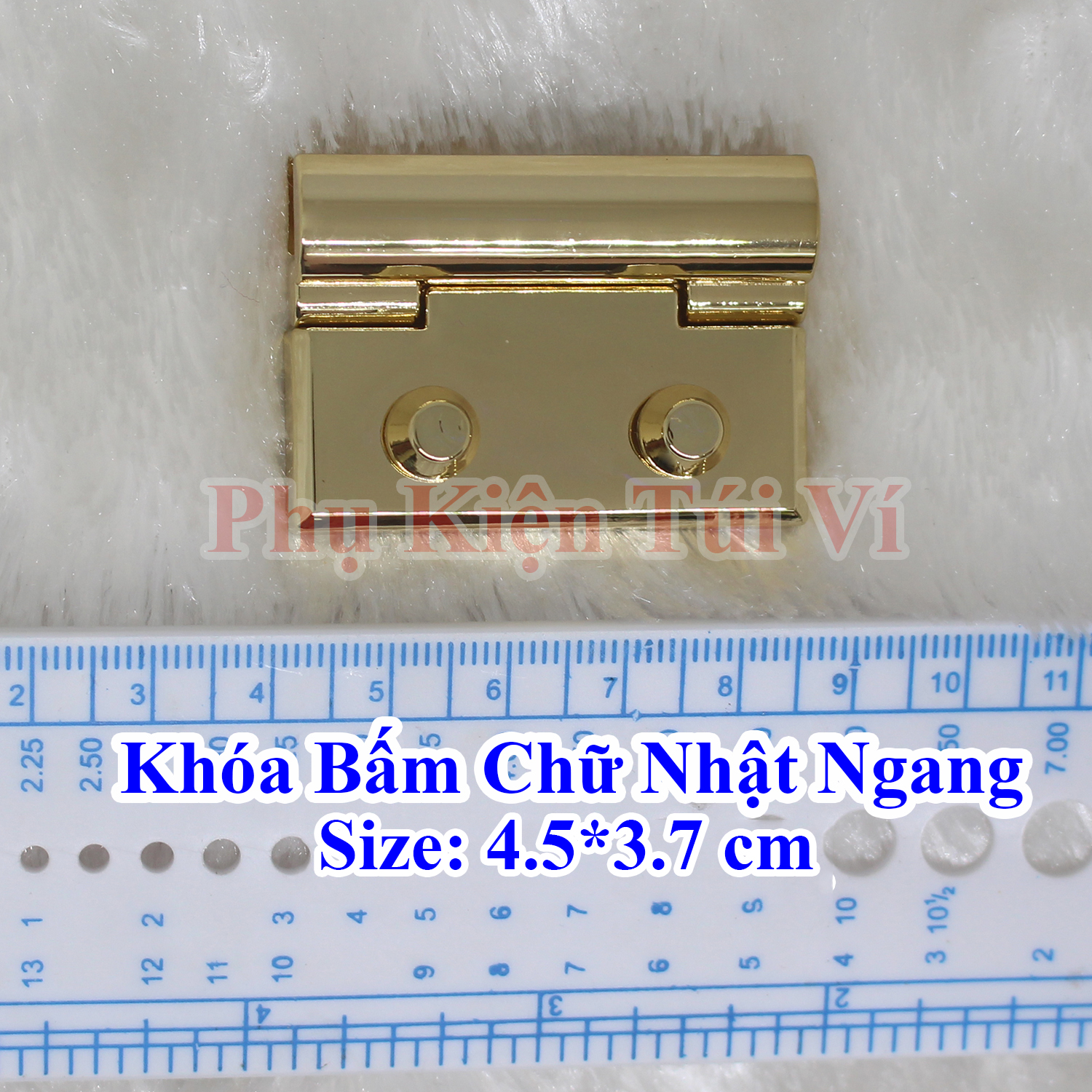 Khóa bấm chữ nhật ngang làm túi xách