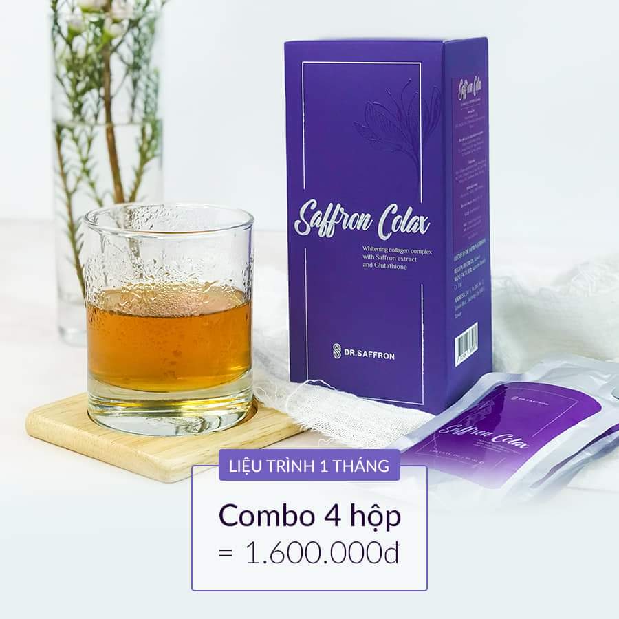 Saffron collagen colax 4 hộp 1 hộp 7 gói 30ml/gói