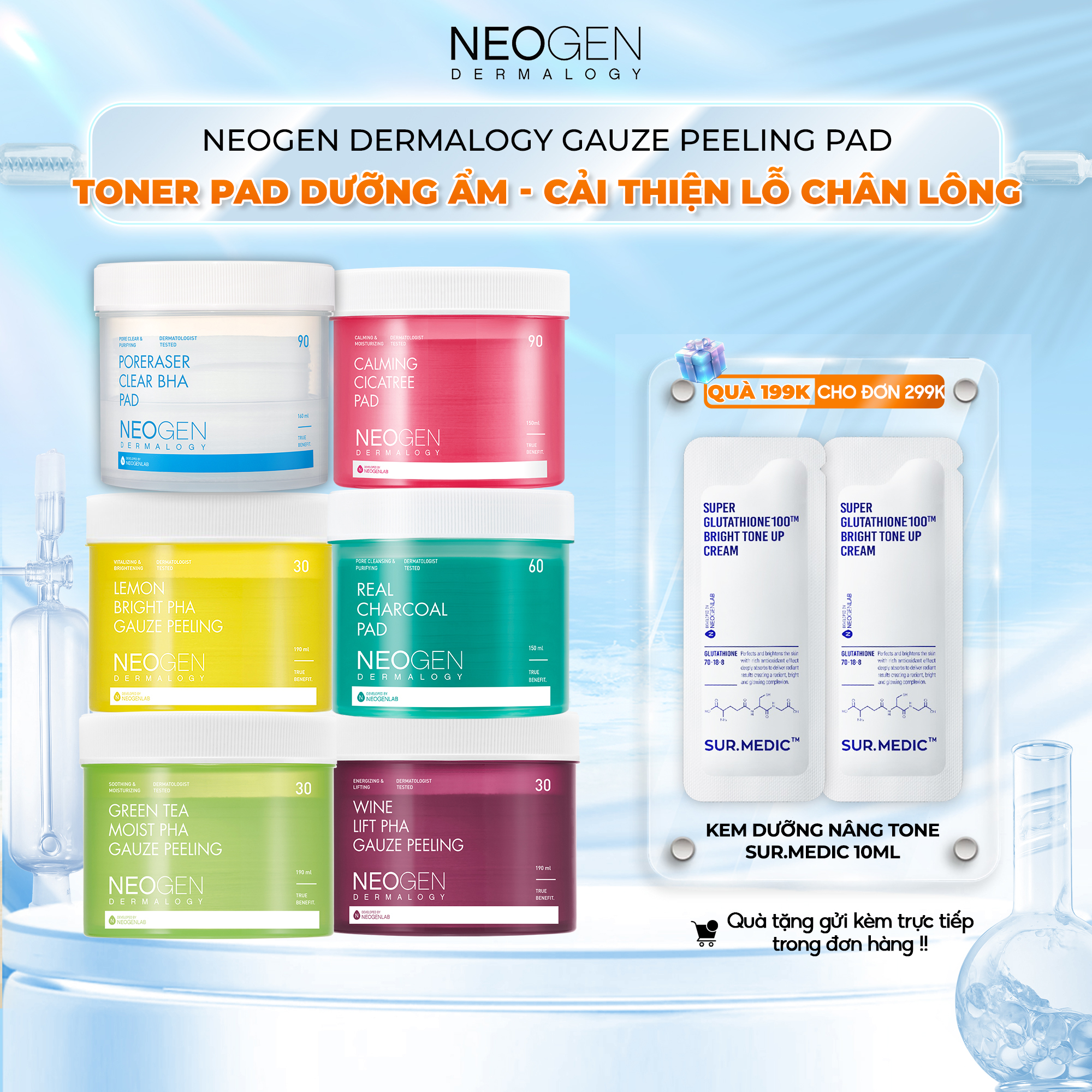 Toner Pad Neogen Dermalogy Thế Hệ Mới - Dưỡng Ẩm Da, Se Khít Lỗ Chân Lông