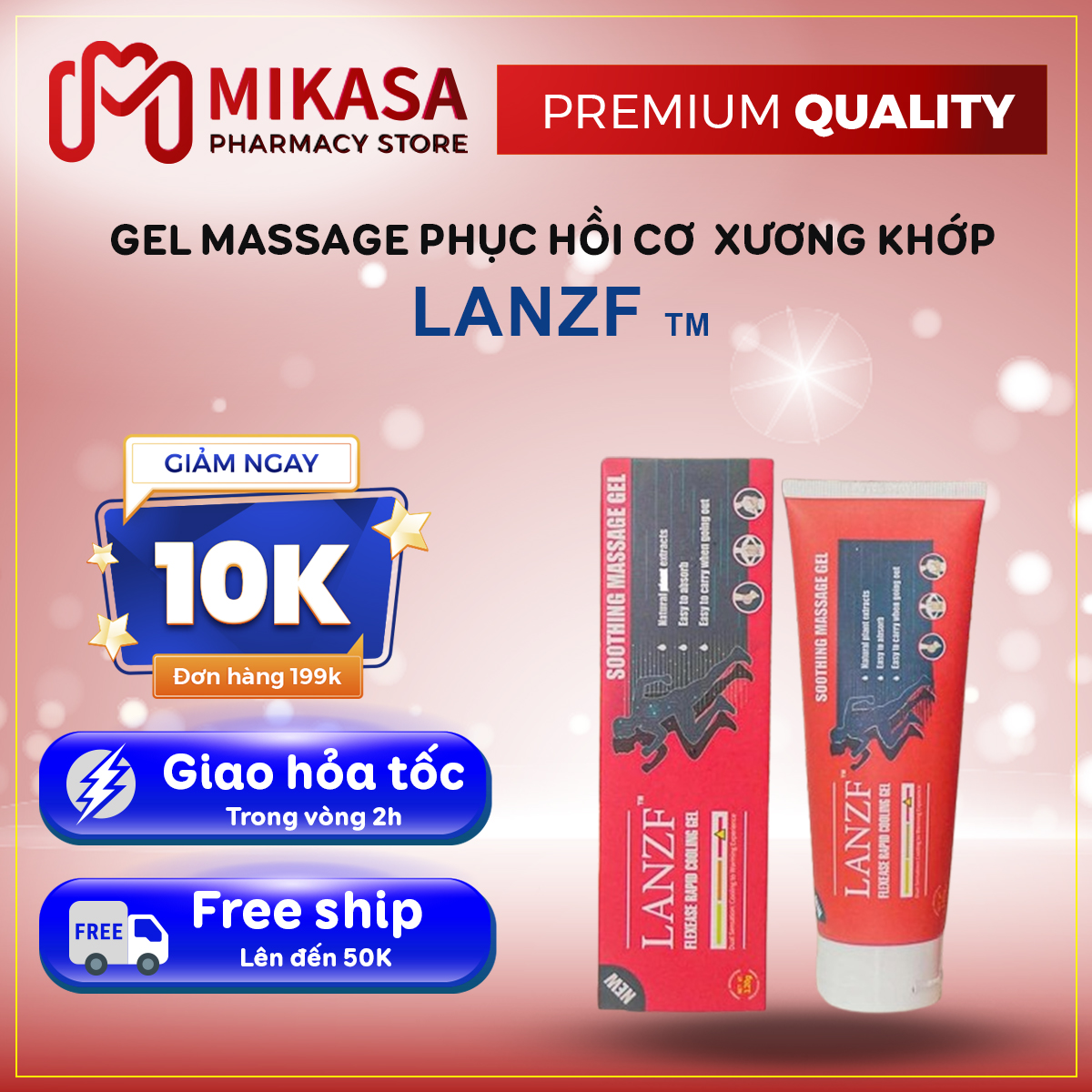 Kem Massage Đau Xương Khớp LANZF CHONDROITIN – Gel Xoa Bóp LANZF Pain Relief Phục Hồi Thư Giãn Đau Xương Khớp