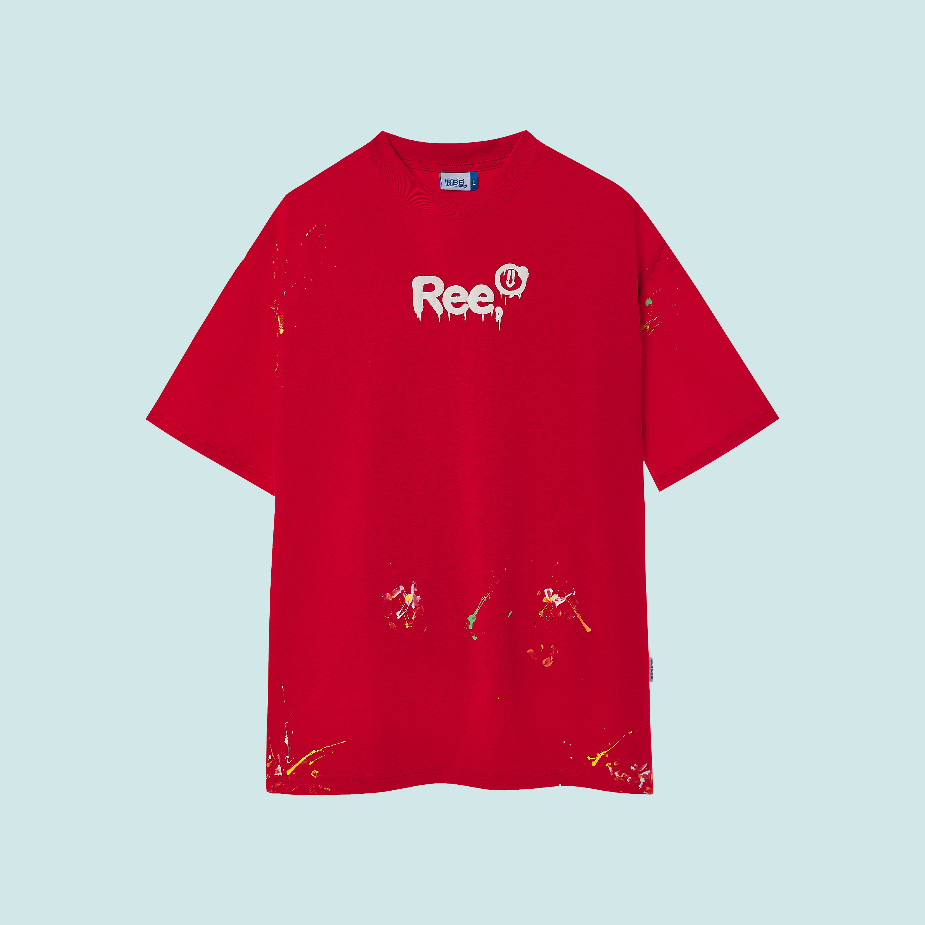 Local brand ree - áo thun vẩy sơn thủ công màu đỏ
