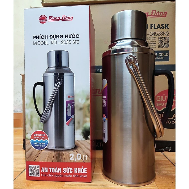 Phích đựng nước nóng 2 lít inox rd 2035 st2 rạng đông