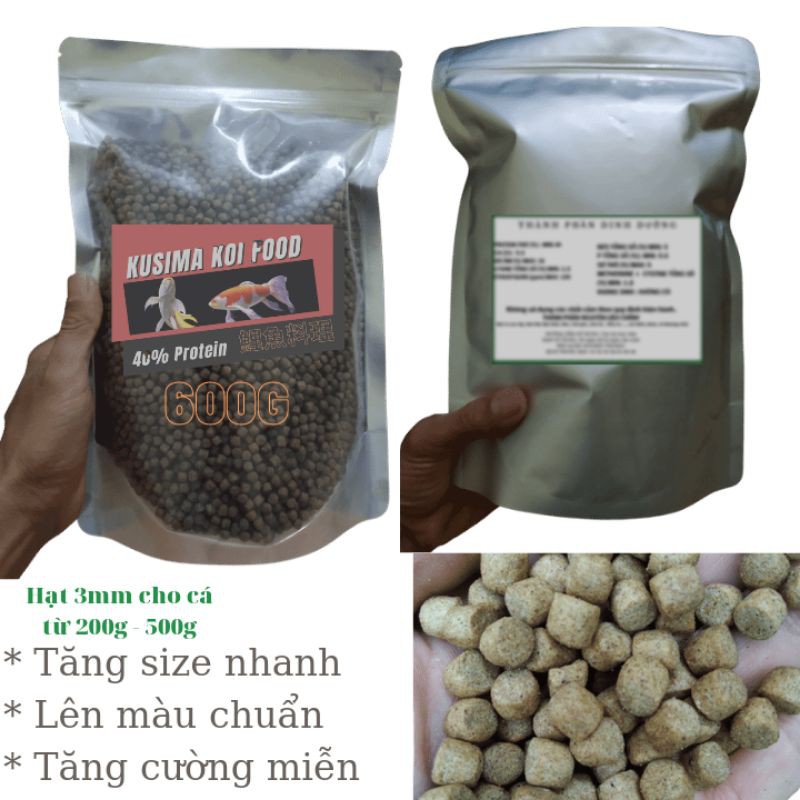 Cám cá koi kusima koi food loại 3mm cám cho cá koi, mồi câu cá chép