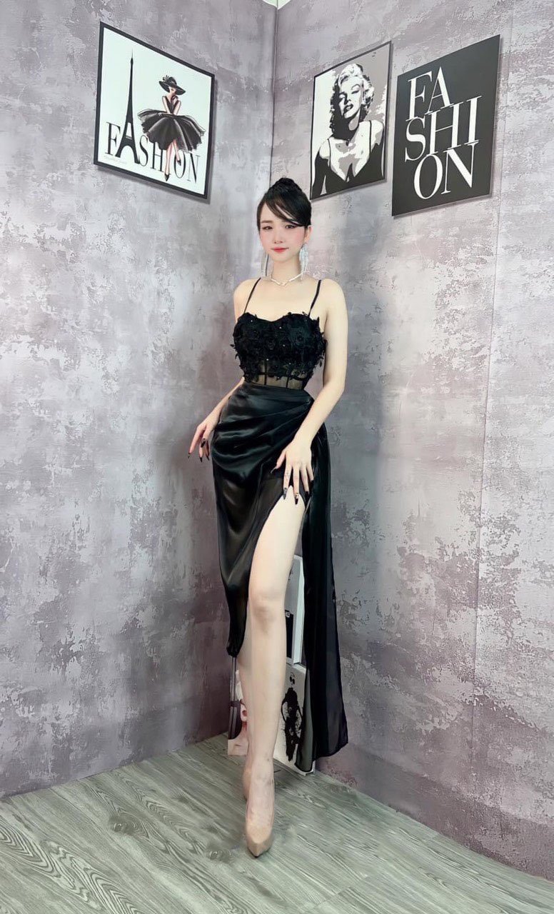 đầm dạ hội chất liệu phi cao cấp xinh sang chảnh hót như hình ldt1122