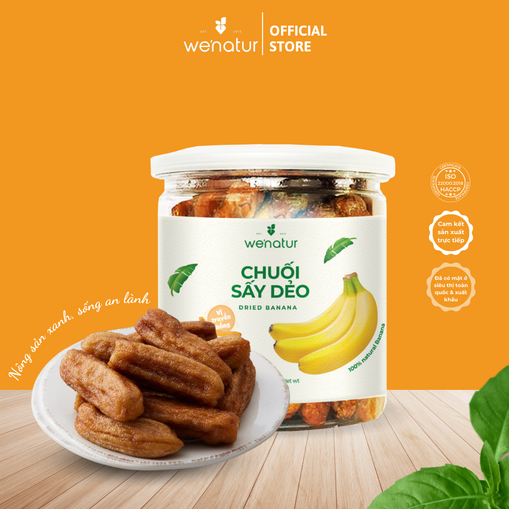 Chuối Sấy Dẻo Không Đường we'natur 330g