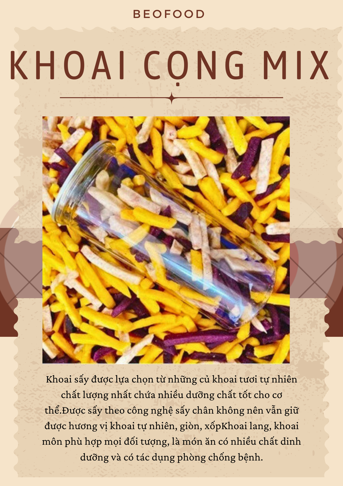 Khoai cọng sấy mix 3 vị 300g