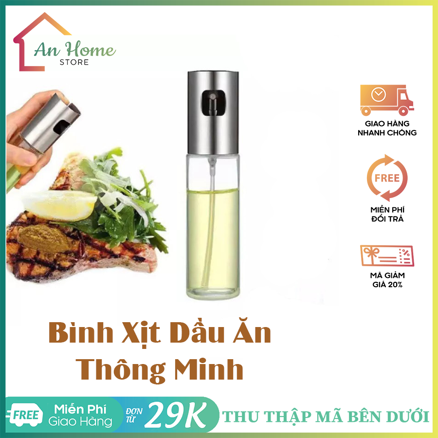 Bình xịt dầu ăn thuỷ tinh anhome, bình xịt dầu ăn thông minh tiện lợi cho nhà bếp