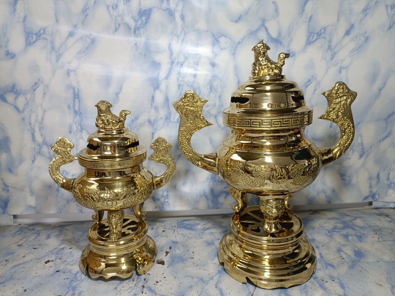 Đỉnh Lư tròn truyền thống 27cm, 35cm bằng đồng