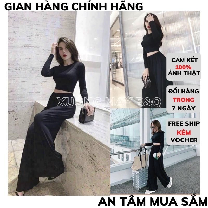 Sét bộ quần ống rộng nữ ,áo croptop kèm quần ống rộng nữ ,quần ống rộng cạp chun kèm áo croptop nu ,áo croptop nữ ,quần ống rộng cạp cao dáng dài ,set quần ống rông kèm áo phong cách hanquốc nữ ,set thể thao nữ , set2mon
