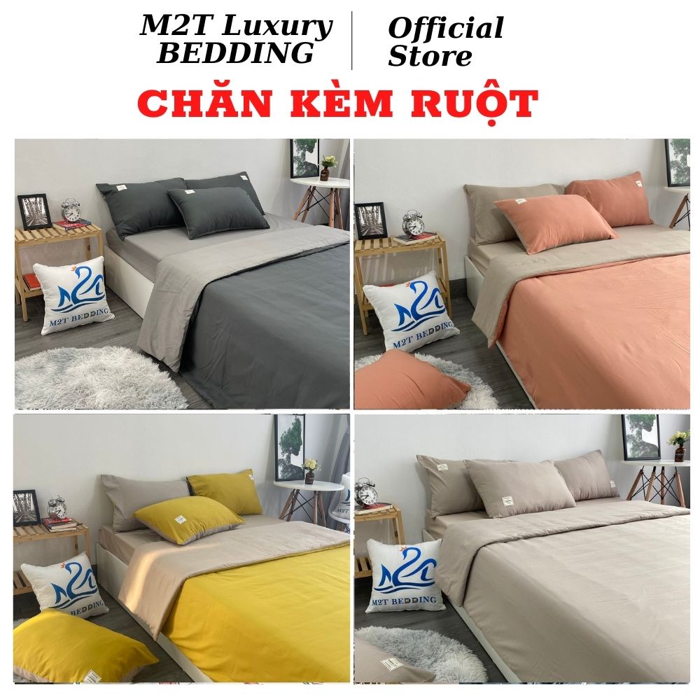 Bộ chăn ga gối cotton tici M2T Bedding Chăn chần bông thông minh ga giường và 2 vỏ gối may chun drap giường đủ kích thước trải nệm 1m 1m2 1m4 1m6 1m8 2m2 không kèm ruột