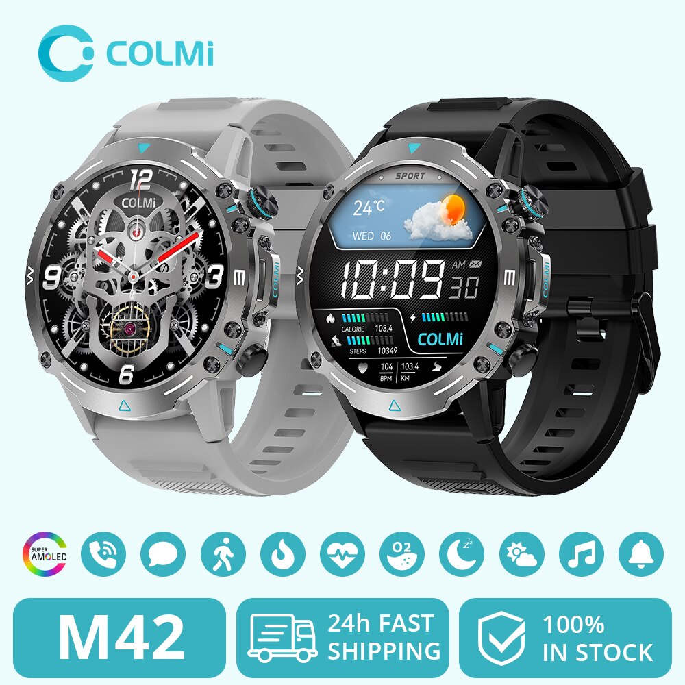 Đồng hồ thông minh Colmi M42 Đồng hồ thông minh 1.43 ''Màn hình AMOLED 100 chế độ thể thao gọi điện thoại thông minh đồng hồ độ dẻo dai cấp quân sự cho nam
