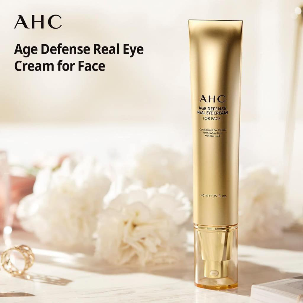 Kem Dưỡng Vàng Tái Tạo Trẻ Hóa Da Cho Mắt Và Mặt AGE DEFENSE REAL EYE CREAM FOR FACE AHC 40ml ( MÃ 240)