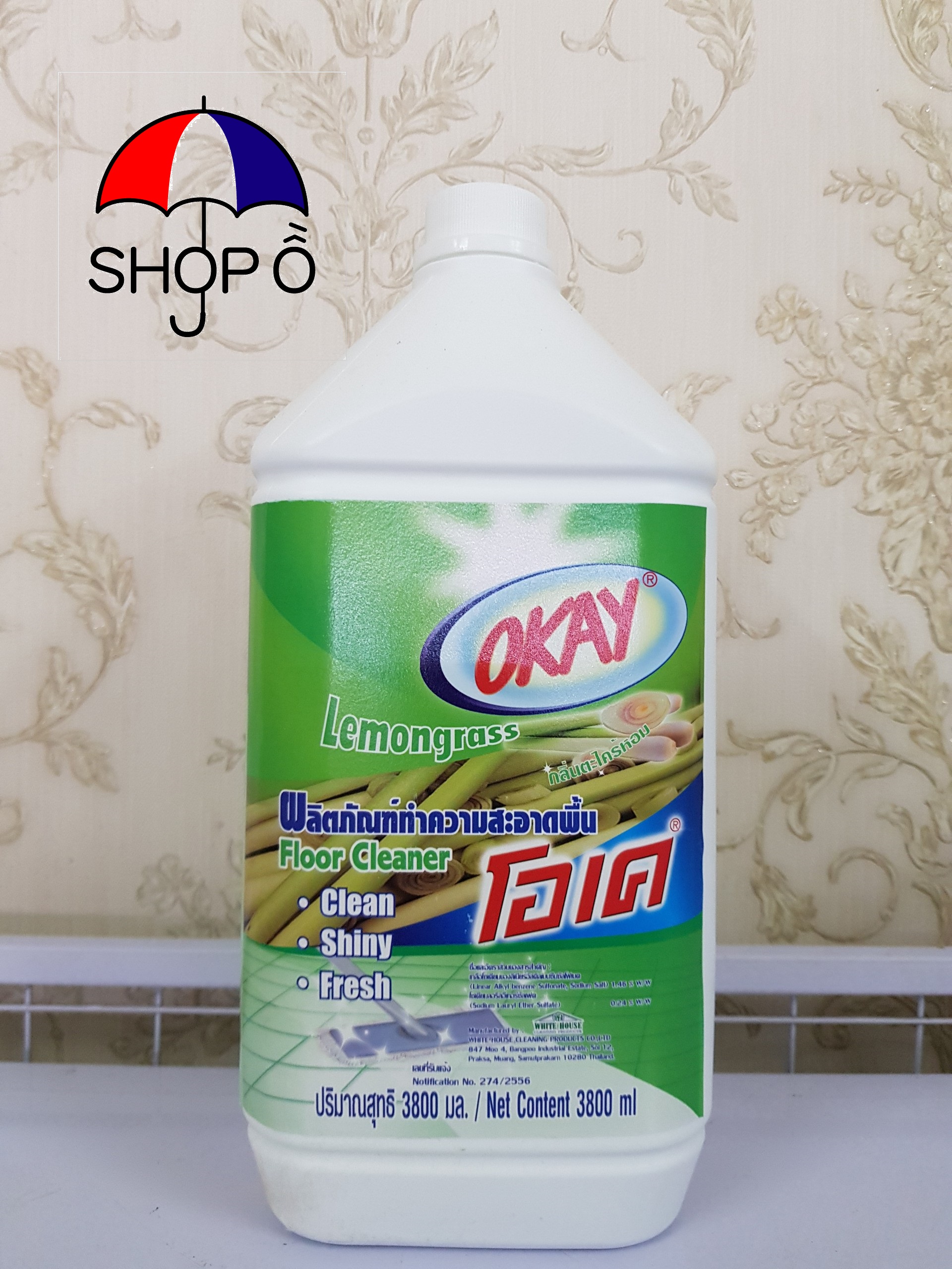 [HCM]Nước lau sàn Okay Thái 3800ml - Hương thơm cây sả