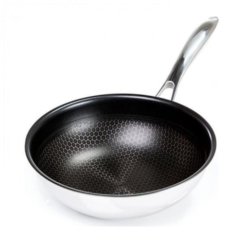 Chảo tổ ong 32cm, Chảo Inox 3 Lớp Sâu Lòng Cào Không Xước Siêu Chống Dính Vân Tổ Ong Đường Kính 32cm 1.5kg, Chảo chống dính, Chảo