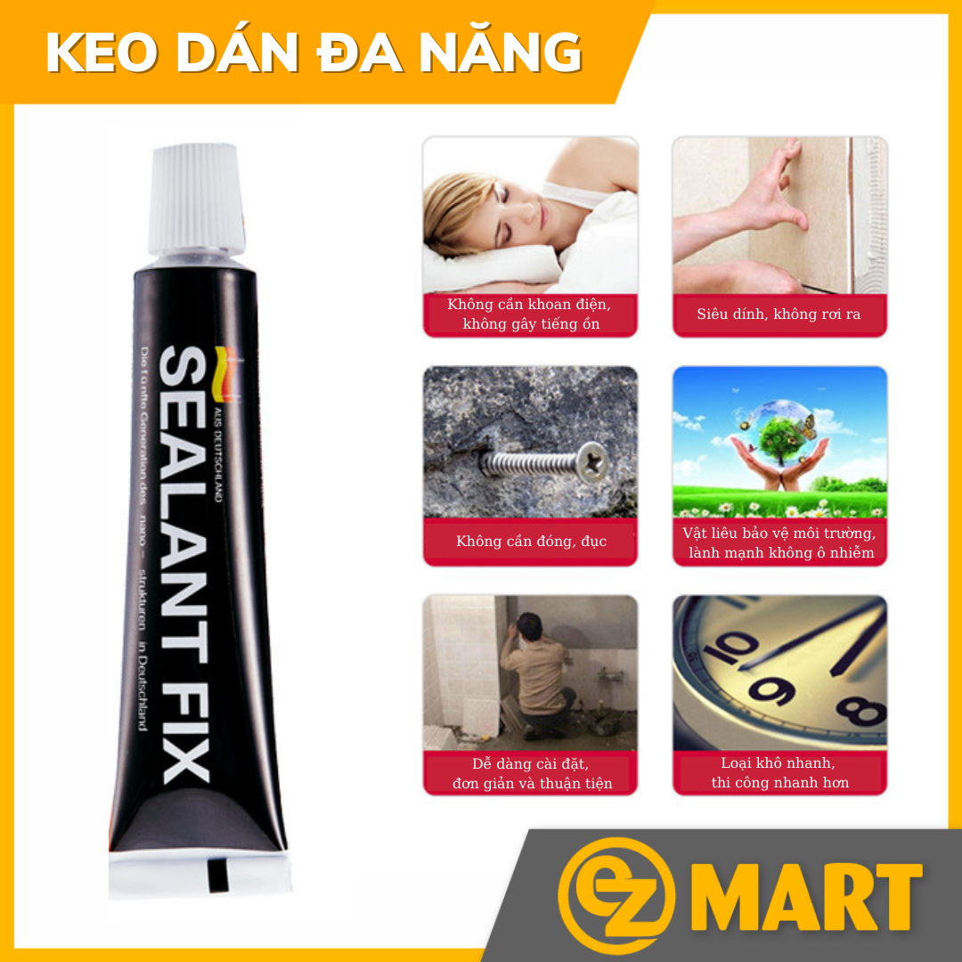 [HCM]Tuýp Keo Dán Sealant Fix 100 Gram Siêu Chắc Chắn Dán Mọi Bề Mặt Tường - Gạch - Gỗ - Inox
