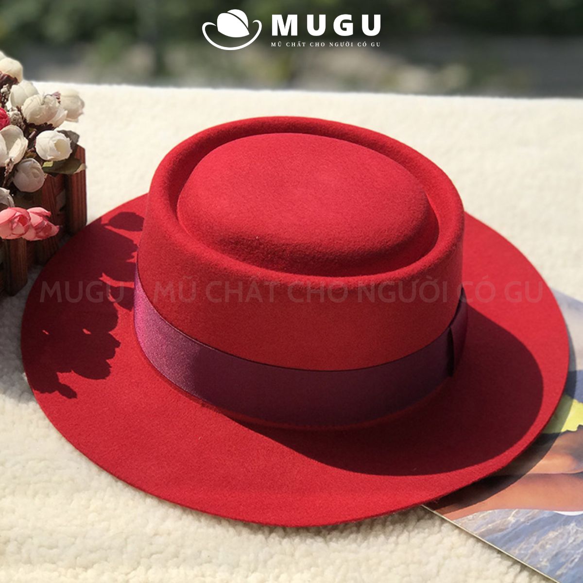 Mũ Phớt Nữ FN02 Fedora Vành Tròn Cao Cấp Mugout - Nón Phớt Thời Trang chất Nỉ | Mũ Chât