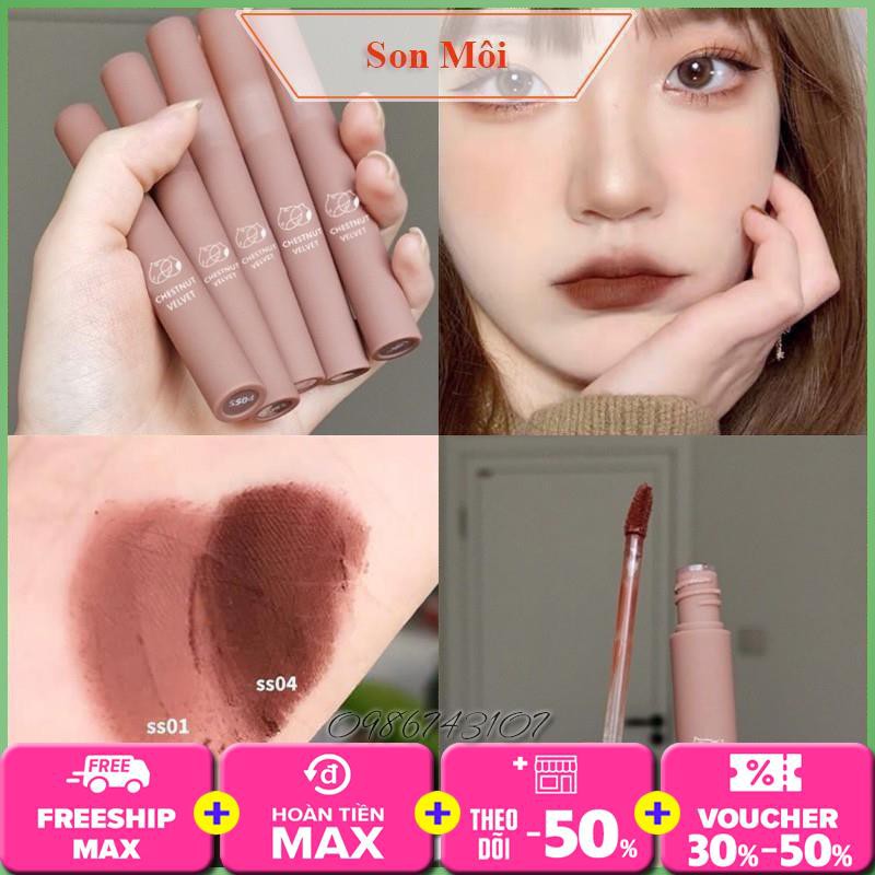 Son lì Daimanpu Chestnut Velvet mềm mịn như nhung chống khô môi lâu trôi