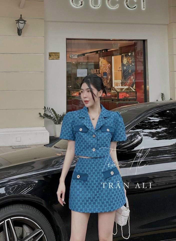 Sét bộ nữ, bộ váy rời, họa tiết caro nổi bật