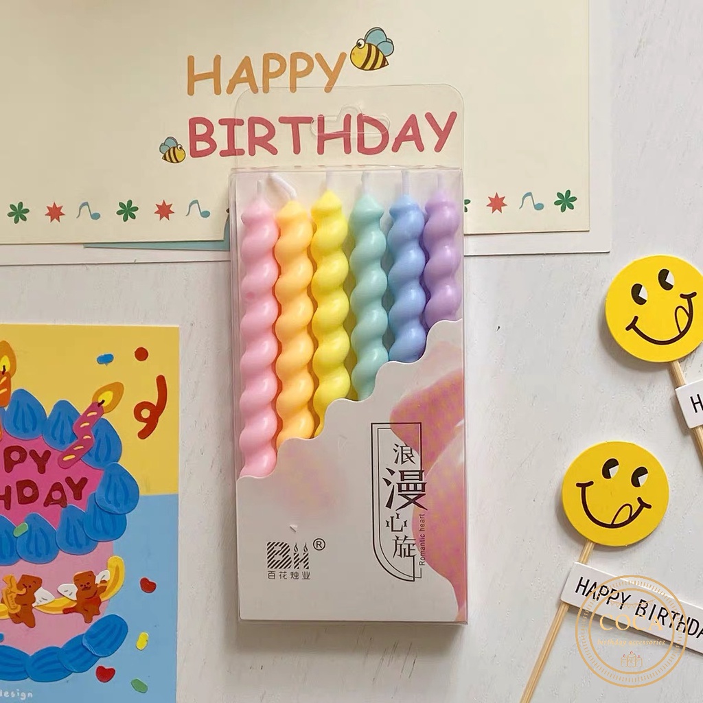 Nến sinh nhật màu Pastel dạng xoắn