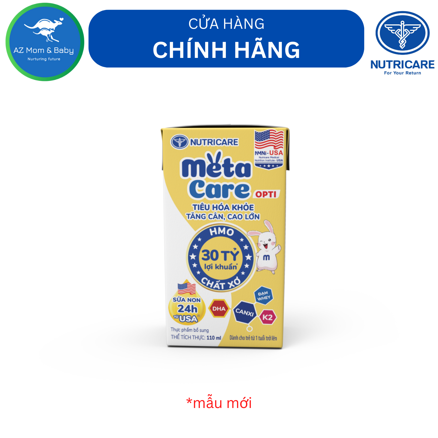 Thùng sữa bột pha sẵn Nutricare Metacare OPTI GOLD (110ml x 48 hộp)