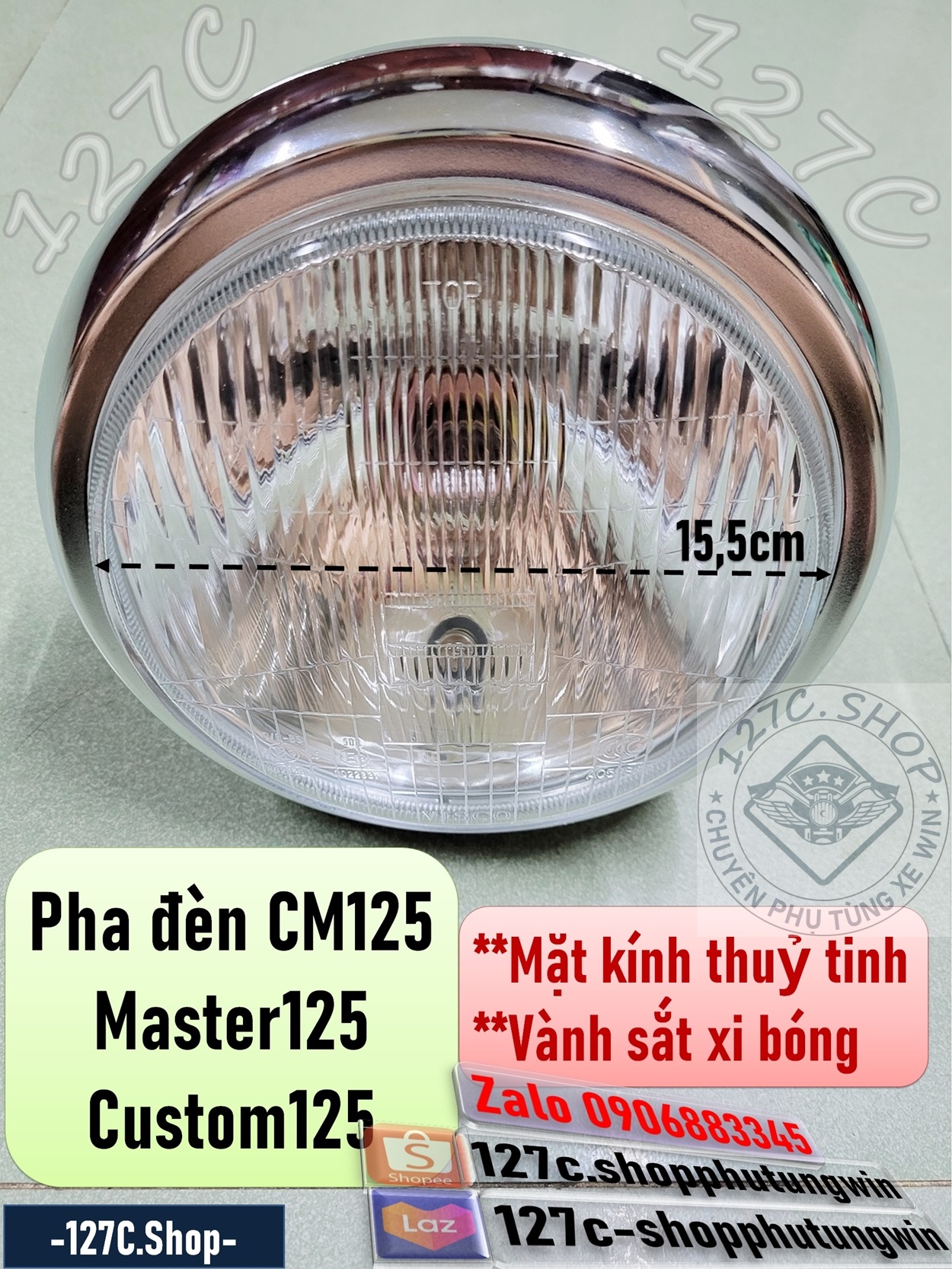 Pha đèn honda master 125 custom 125 cm125