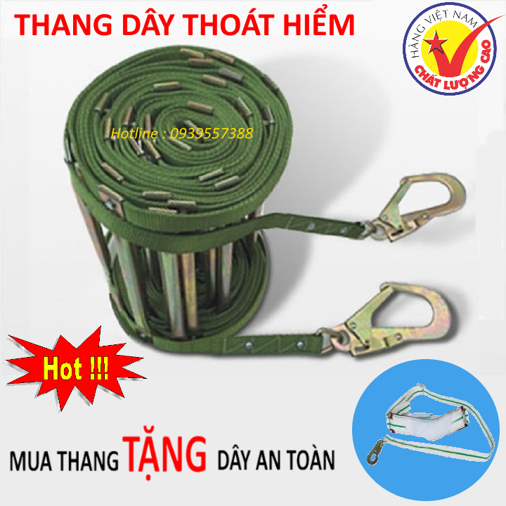 Thang dây thoát hiểm 20m, thang lao động trên cao