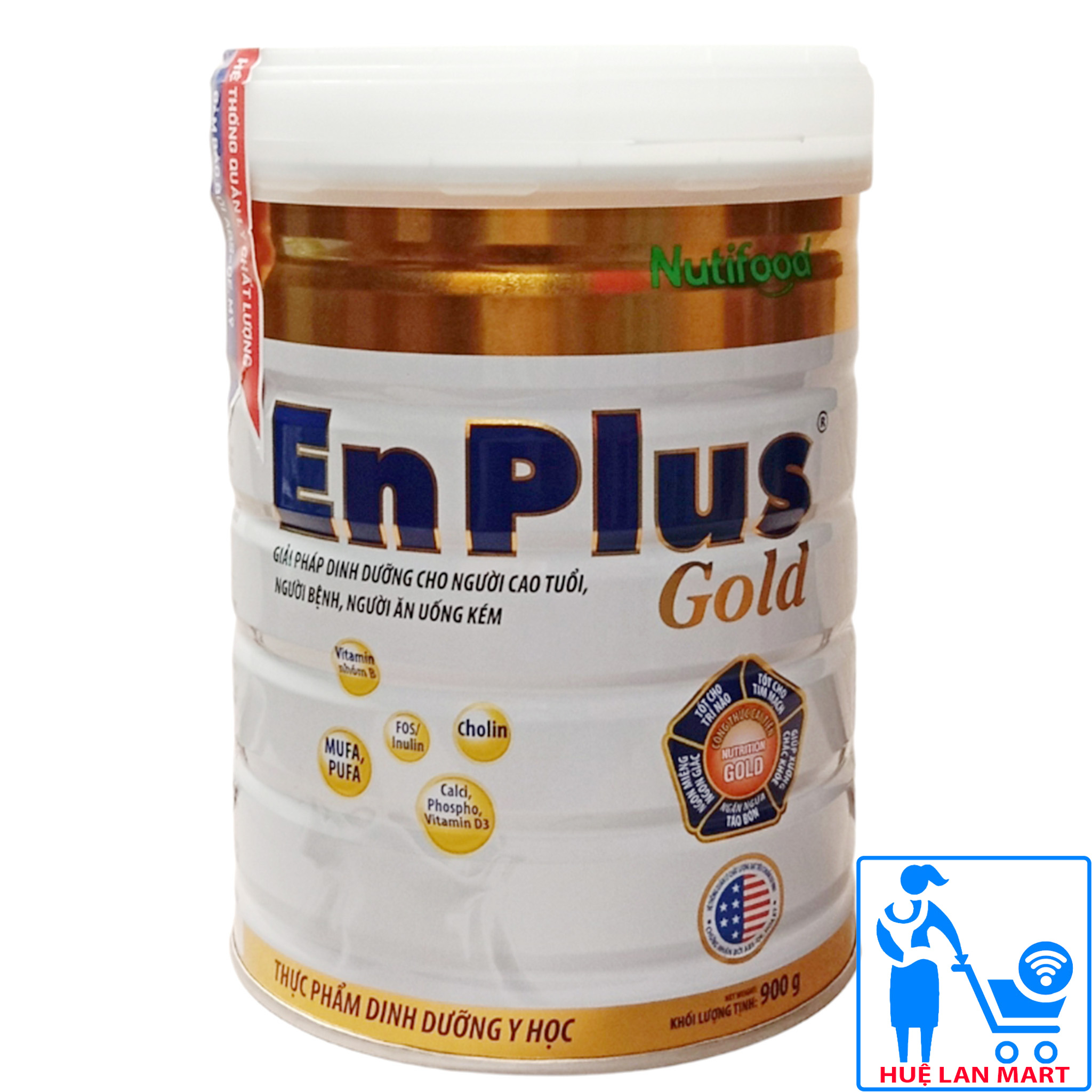 Sữa Bột Nutifood Enplus Gold Hộp 900g (Giải pháp dinh dưỡng cho người cao tuổi, người bệnh, người ăn uống kém)