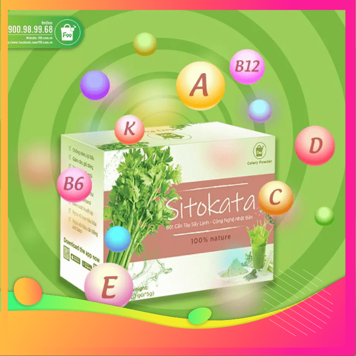 [HCM]Bột cần tây sitokata sấy lạnh chính hãng (1 hộp 20 gói) -Chính hãng- MI001