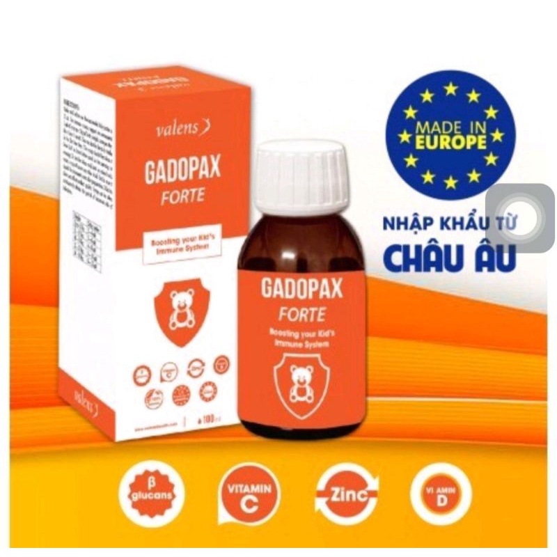 (Kèm quà cho bé) Gadopax Forte Syrup Hỗ trợ tăng sức đề kháng cho cơ thể