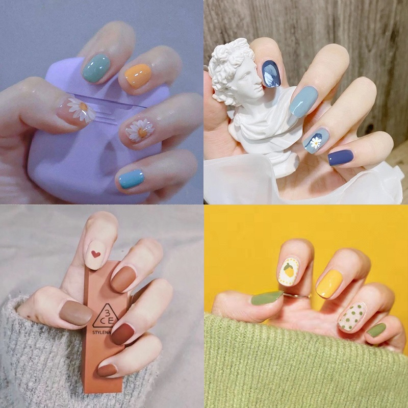 Bộ 24 móng tay giả Cao Cấp [FULL hộp + Keo + Dũa] Móng trang trí nghệ thuật họa tiết 3D ĐẸP - ĐỘC - LẠ