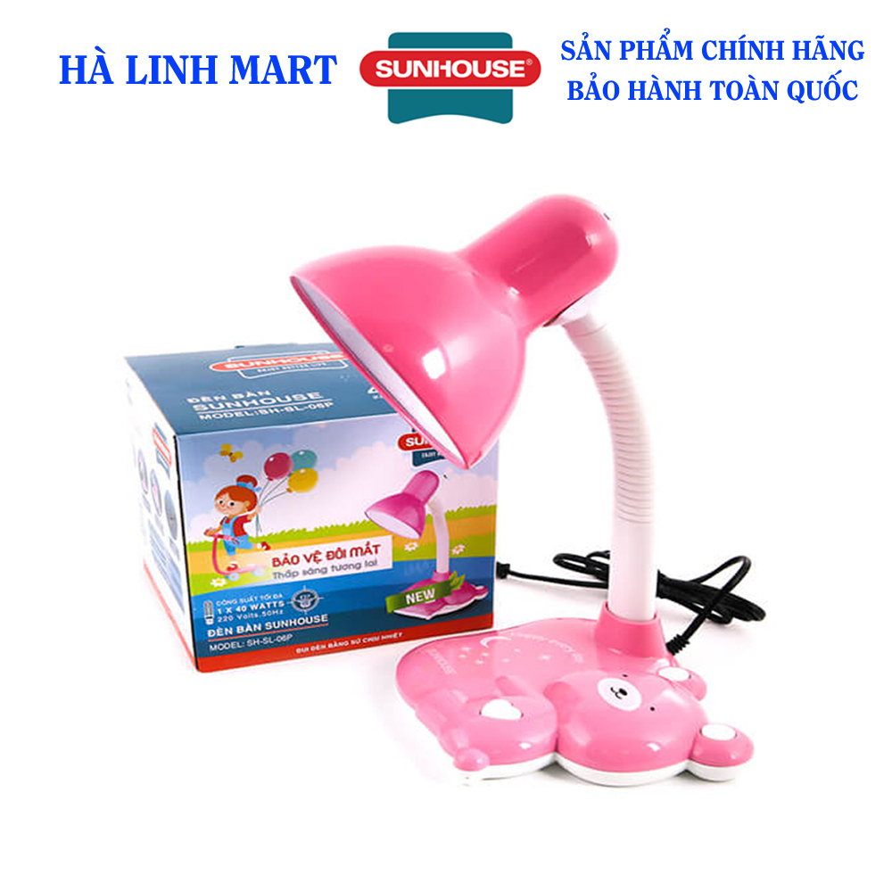Đèn bàn Sunhouse SH-SL-06P, Đèn học sinh, đèn chống cận, Đèn đọc sáng, Tặng bóng đèn led siêu sáng, Bảo hành 12 tháng