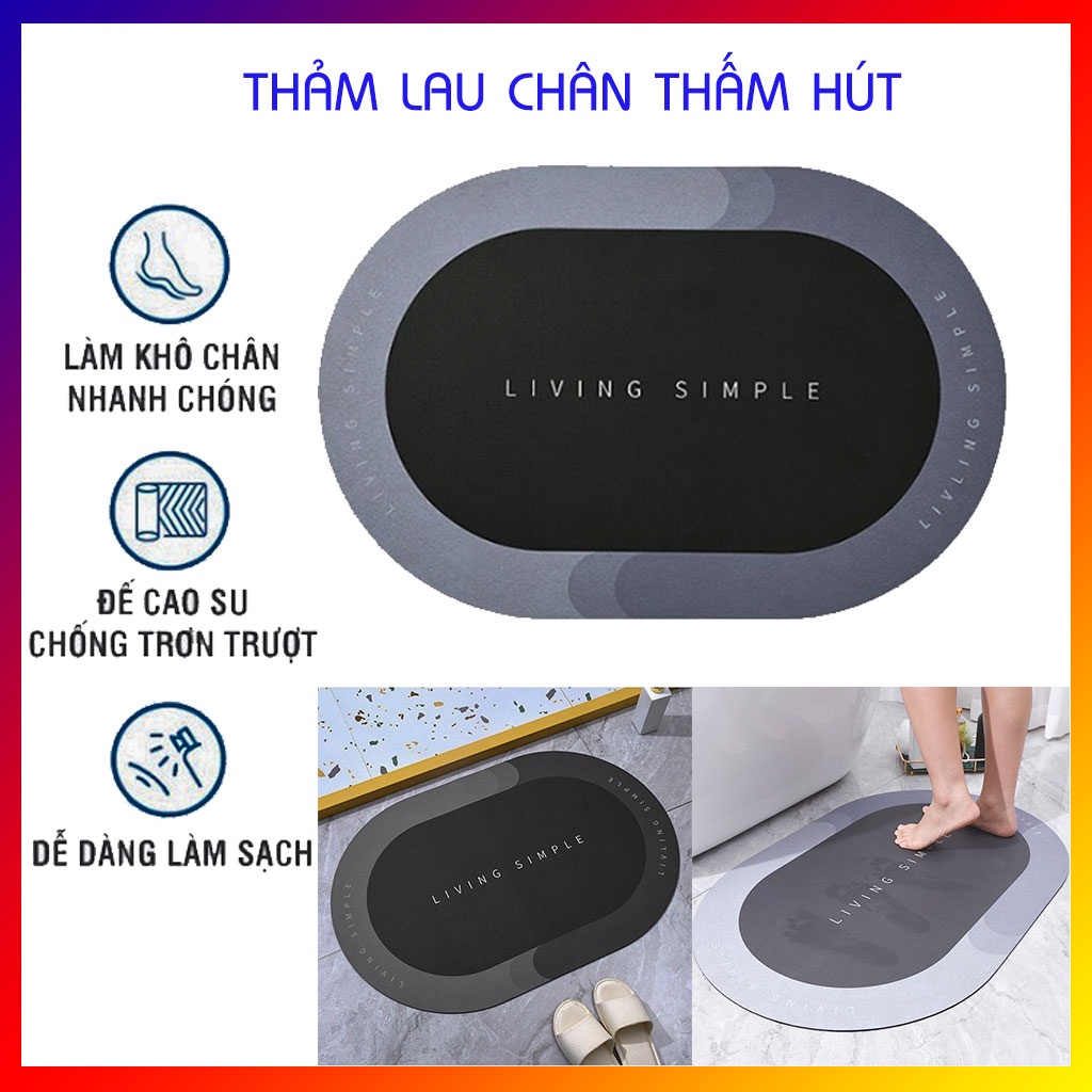 THẢM CHÂN SILICON MỀM MẠI SIÊU THẤM NƯỚC CHỐNG TRƠN TRƯỢT - THẢM CHÙI CHÂN NHÀ TẮM THẤM HÚT NƯỚC SIÊU NHANH CHỈ 10S - DỄ DÀNG VỆ SINH LÀM SẠCH, DỄ DÀNG LAU KHÔ